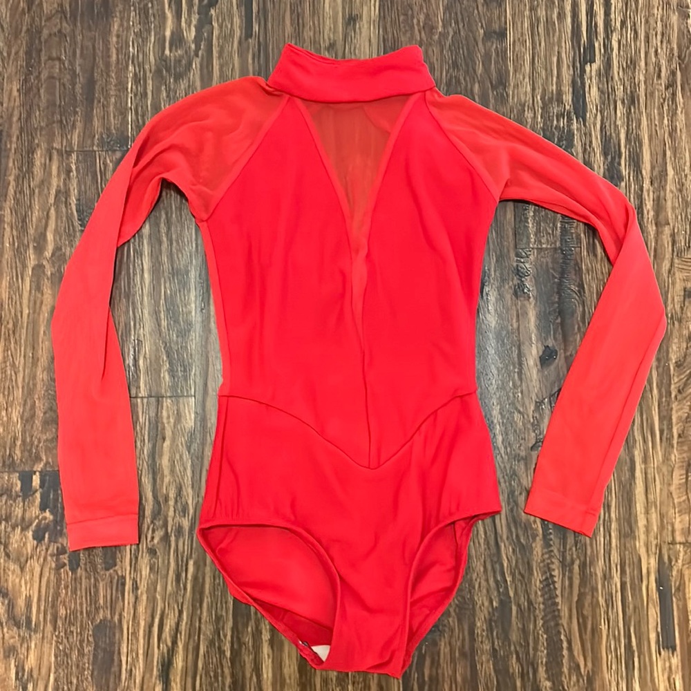 Eleve Dancewear Red Long Sleeve Leotard